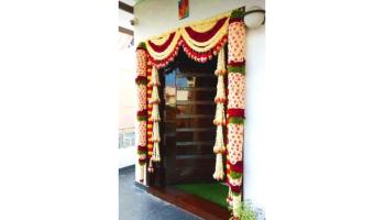 Main Door Decoration using 3 colors