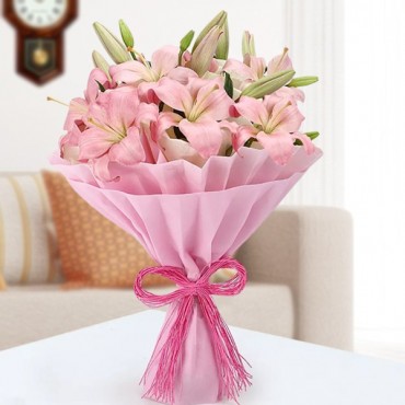 Admirable Pink Lilies Bouquet 