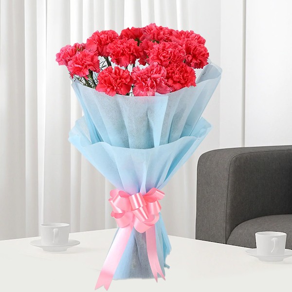 Pink Carnations Flower Bouquet 