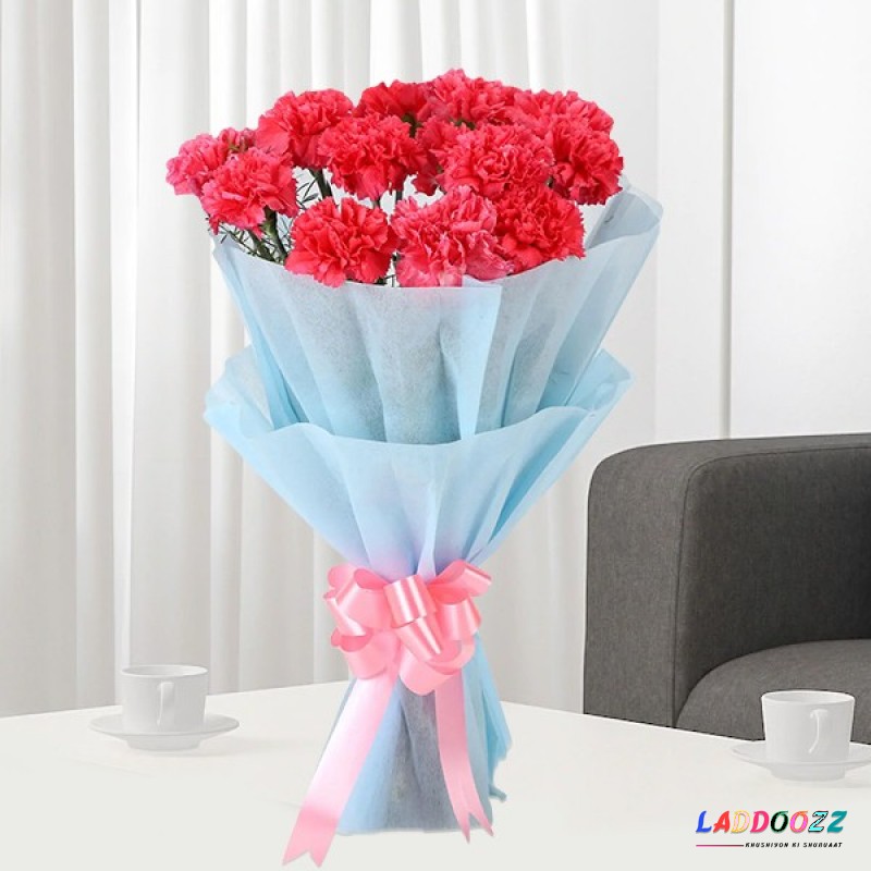 Pink Carnations Flower Bouquet 