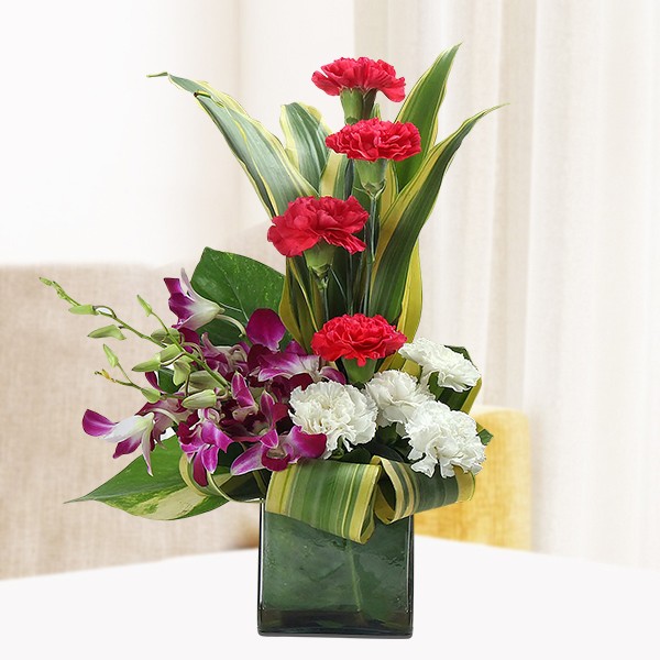 Orchids & Carnations Arrangement 